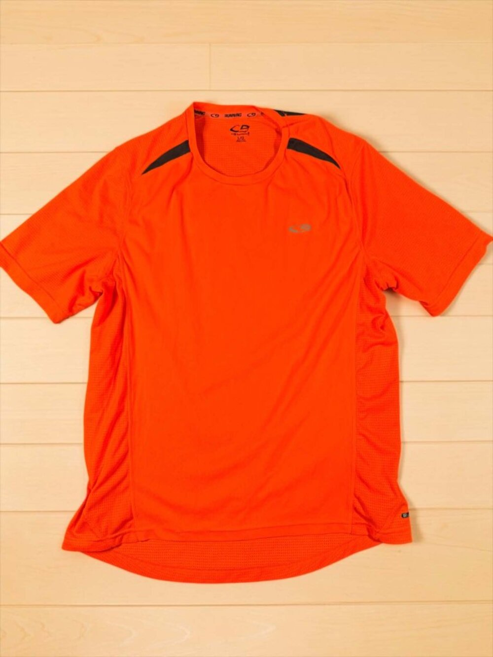 C9 by Champion Men's Running Shirt Large L Orange Short Sleeve Duo Dry Athletic